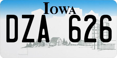 IA license plate DZA626