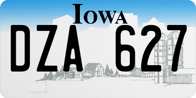 IA license plate DZA627