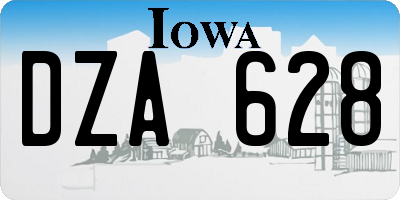 IA license plate DZA628