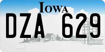 IA license plate DZA629