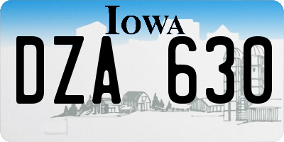 IA license plate DZA630