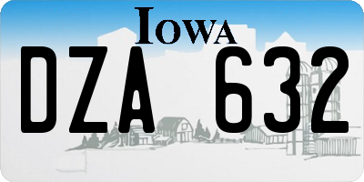 IA license plate DZA632