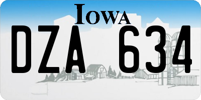 IA license plate DZA634