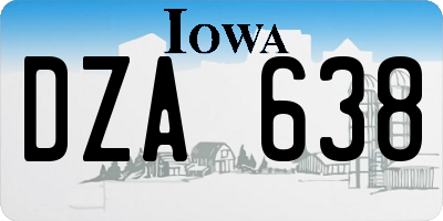 IA license plate DZA638