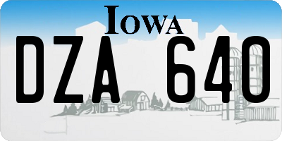 IA license plate DZA640