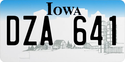 IA license plate DZA641