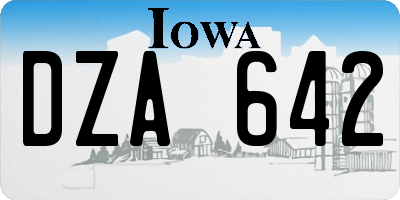 IA license plate DZA642