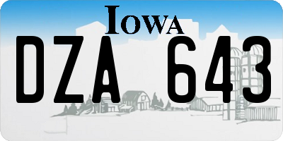 IA license plate DZA643