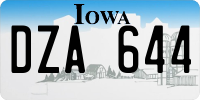 IA license plate DZA644