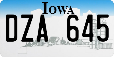 IA license plate DZA645