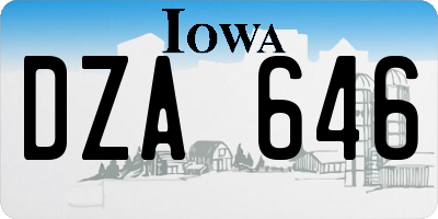 IA license plate DZA646