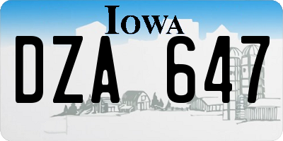 IA license plate DZA647