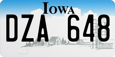 IA license plate DZA648