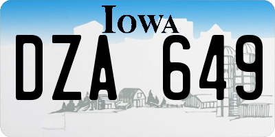 IA license plate DZA649