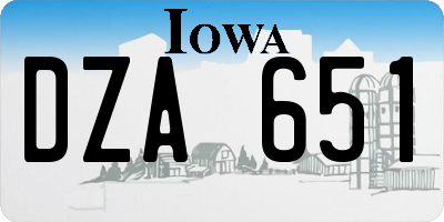 IA license plate DZA651