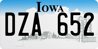 IA license plate DZA652