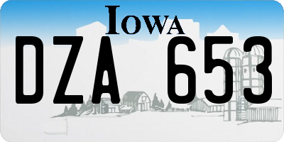 IA license plate DZA653