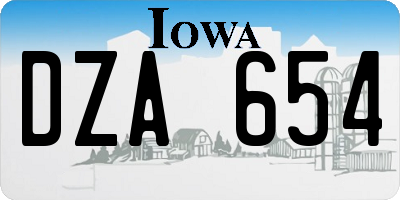 IA license plate DZA654