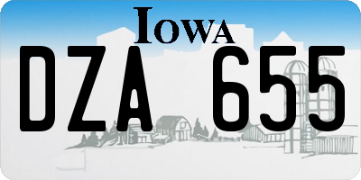 IA license plate DZA655