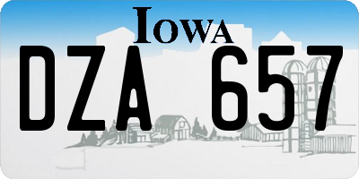 IA license plate DZA657