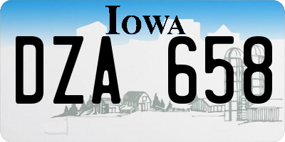 IA license plate DZA658