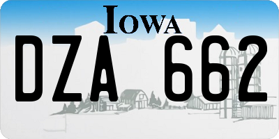 IA license plate DZA662