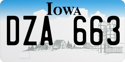 IA license plate DZA663