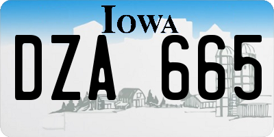 IA license plate DZA665
