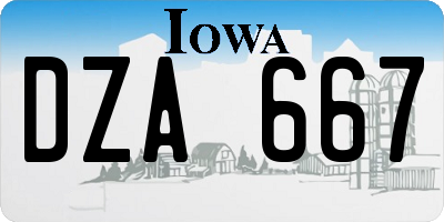 IA license plate DZA667