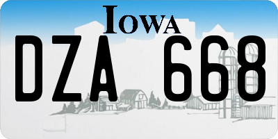 IA license plate DZA668