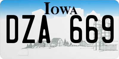 IA license plate DZA669
