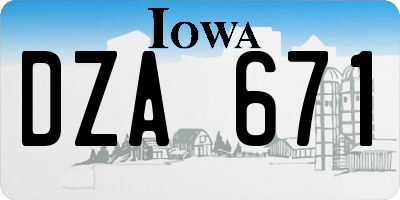 IA license plate DZA671