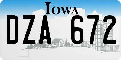 IA license plate DZA672