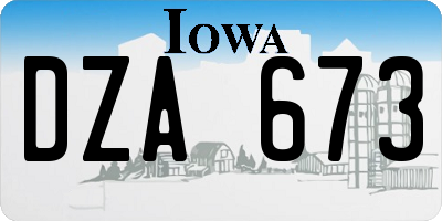 IA license plate DZA673