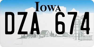 IA license plate DZA674