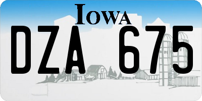 IA license plate DZA675