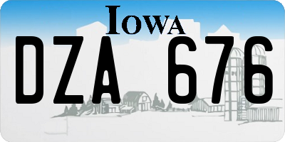 IA license plate DZA676