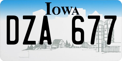 IA license plate DZA677