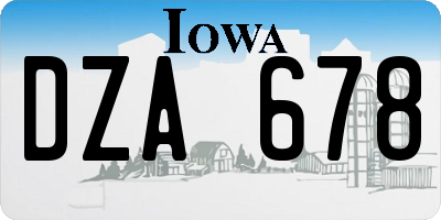 IA license plate DZA678