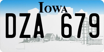 IA license plate DZA679