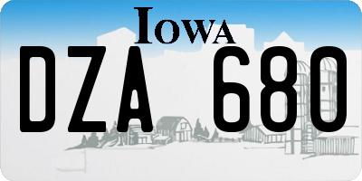 IA license plate DZA680