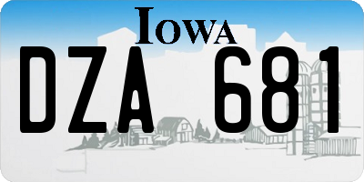 IA license plate DZA681