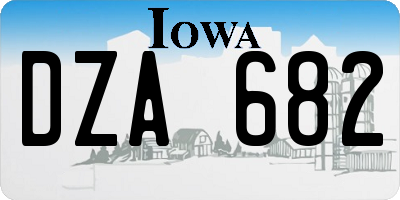 IA license plate DZA682