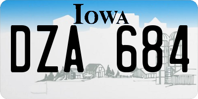 IA license plate DZA684