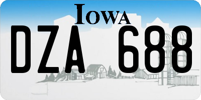 IA license plate DZA688