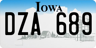 IA license plate DZA689