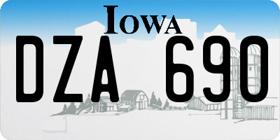 IA license plate DZA690