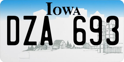 IA license plate DZA693