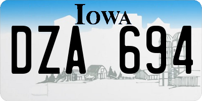 IA license plate DZA694