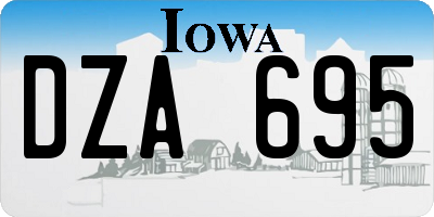 IA license plate DZA695